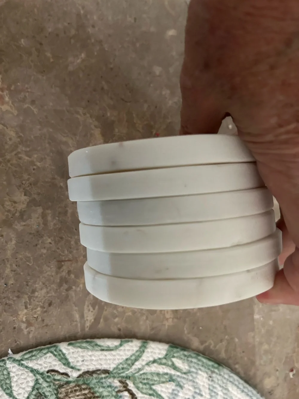 6 Round Marble Coasters -From India